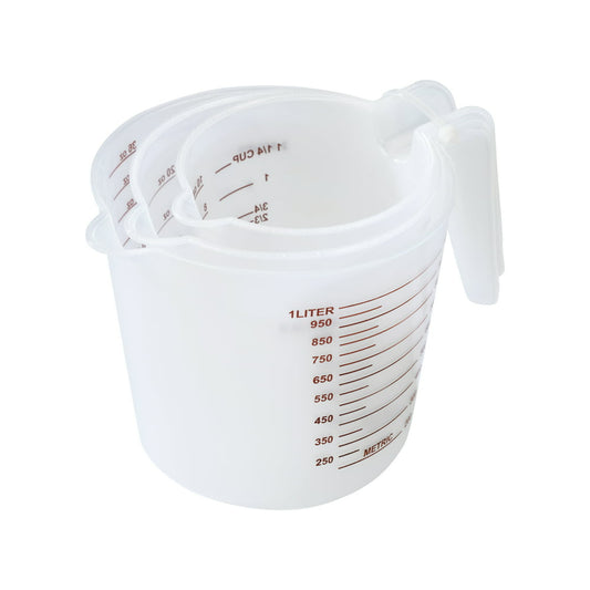 Mainstays 3-Piece Plastic Measuring Cups Set with Spouts, Clear