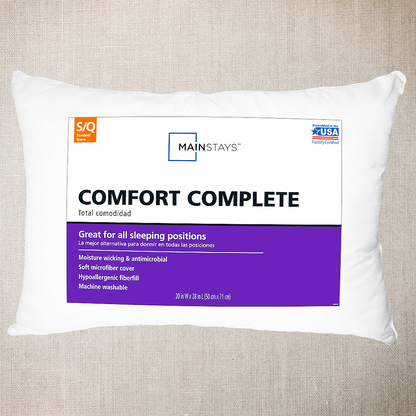 Mainstays Comfort Complete Bed Pillow, Standard/Queen 