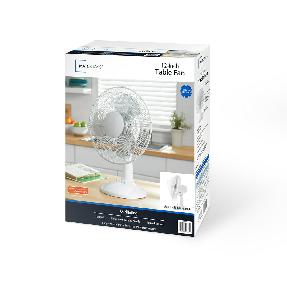 12” 3-Speed Oscillating Table Fan high quality with Adjustable Tilt, Convenient -cbgcdbdfvgb