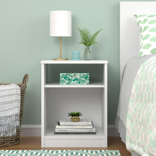 Mainstays Classic Open Shelf Nightstand, White